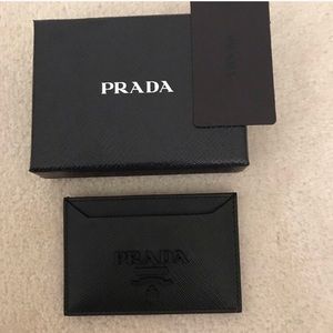 Prada Saffiano Black card holder